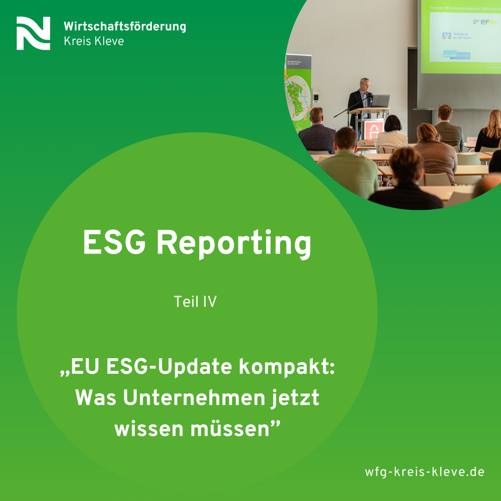 Veranstaltungskalender > ESG Reporting (Teil IV) | Wirtschaftsförderung Kreis Kleve