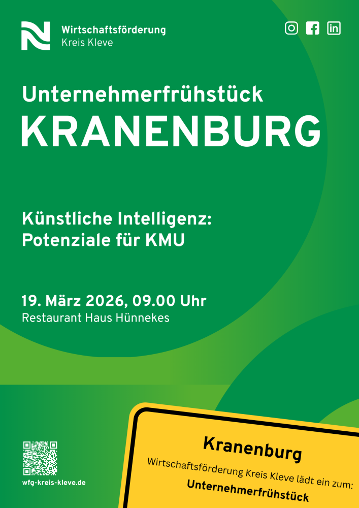 Veranstaltungskalender > Unternehmerfrühstück Kranenburg | Wirtschaftsförderung Kreis Kleve