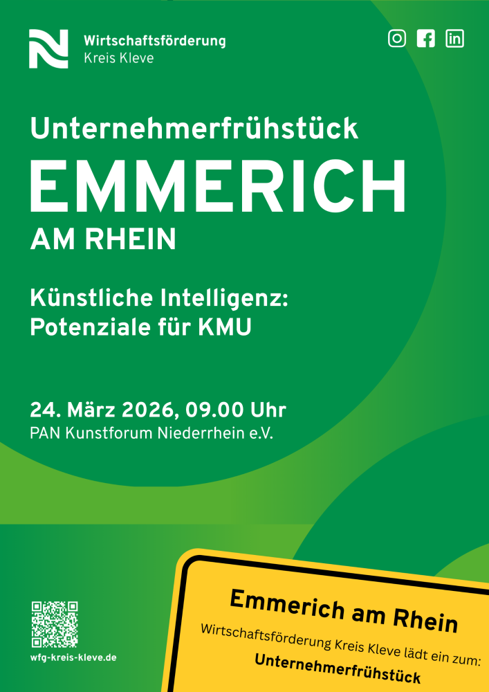 Veranstaltungskalender > Unternehmerfrühstück Emmerich am Rhein | Wirtschaftsförderung Kreis Kleve