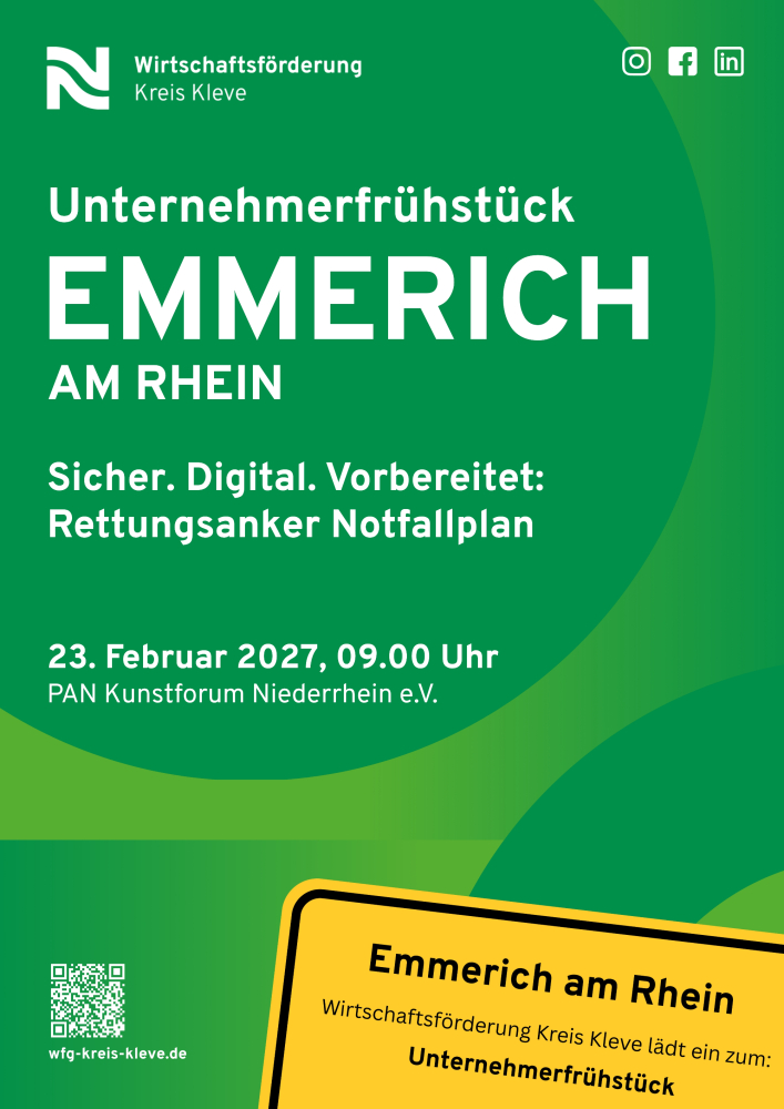 Veranstaltungskalender > Unternehmerfrühstück Emmerich am Rhein | Wirtschaftsförderung Kreis Kleve