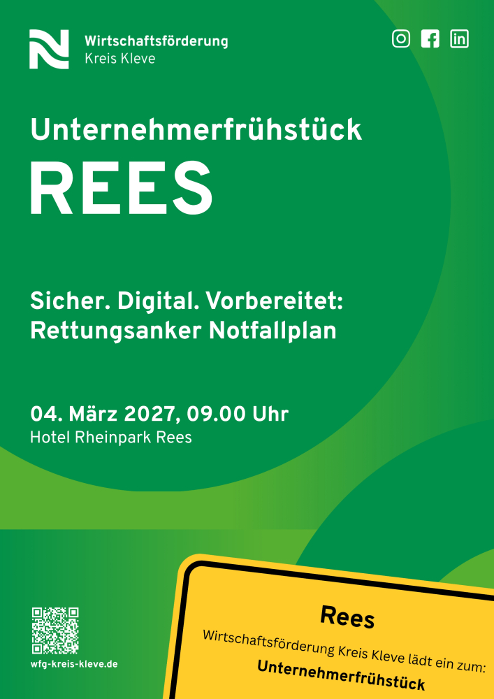 Veranstaltungskalender > Unternehmerfrühstück Rees | Wirtschaftsförderung Kreis Kleve