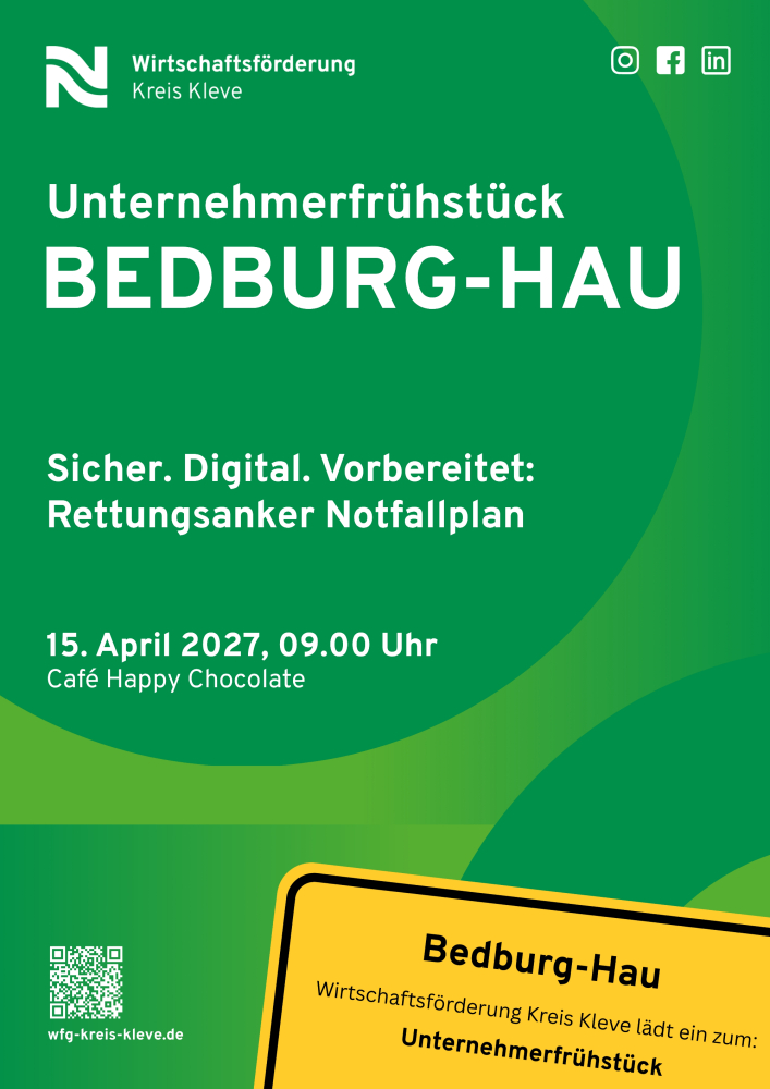 Veranstaltungskalender > Unternehmerfrühstück Bedburg-Hau | Wirtschaftsförderung Kreis Kleve